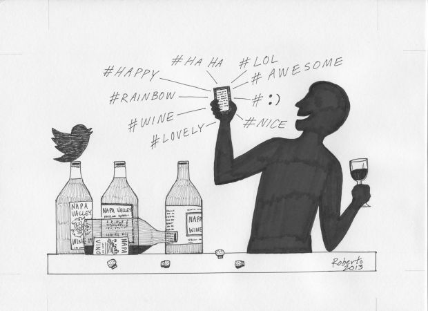 Editorial Cartoon: Tweets with your wine?